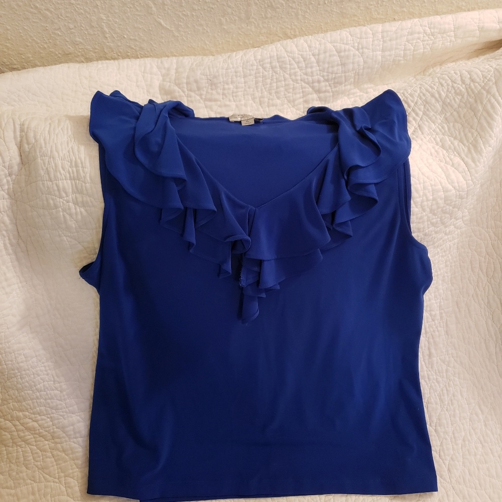 Blue Tank Top w/ ruffle